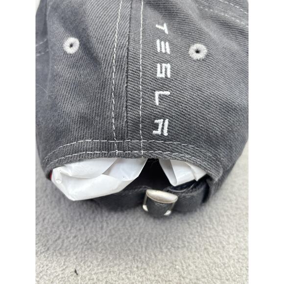 Tesla Hat Cap Strap Back Gray Cotton Embroidered TDG Tesla Drivers Group Mens - Picture 4 of 7